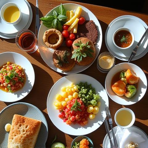 Instagram gönderisi 3: Brunch masası ve tatlılar detay görünümü