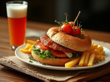 Renkli ve taze malzemelerle hazırlanmış brunch tabağı