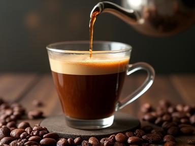 Filtre kahve tekniği ile hazırlanmış pour-over kahve bardağı